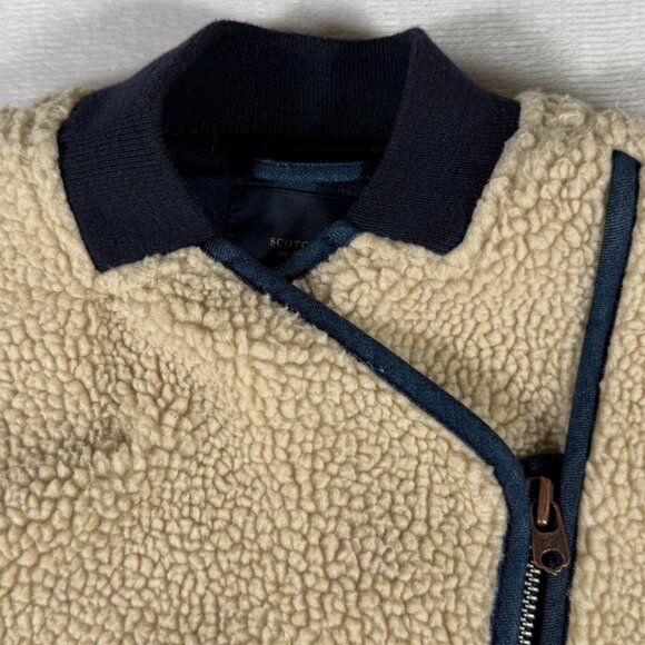 Scotch and Soda Sherpa Jacket Women Size S / P Pockets Full Zip Amsterdam Blauw - Picture 4 of 15